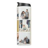 ColourBlock Monogram Familie Fotocollage | Mosterd Thermosbeker (Geroteerd rechts)