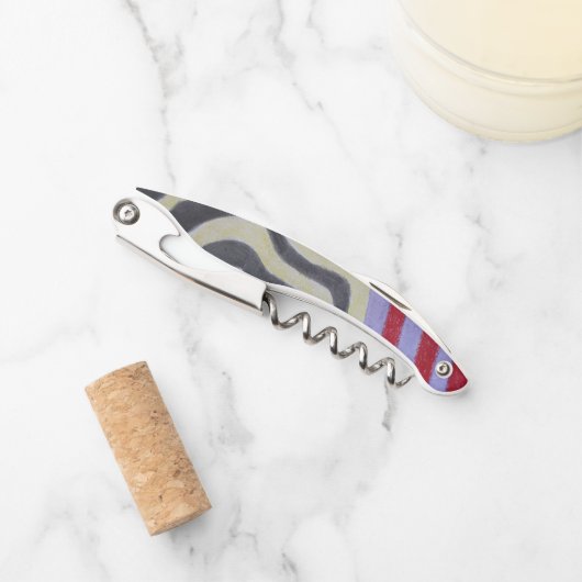 Coloured Waves Corkscrew Kurkentrekker (Voorkant)