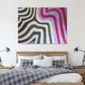 Coloured Waves Stretched Canvas Print (Insitu (Slaapkamer))
