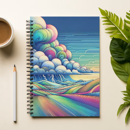 Colourful Abstract Cloud Landscape Notebook Notitieboek