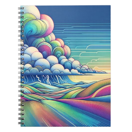 Colourful Abstract Cloud Landscape Notebook Notitieboek (Voorkant)
