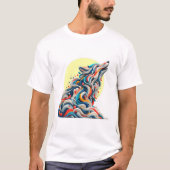 Colourful Abstract Wolf - Modern Art T-Shirt (Voorkant)