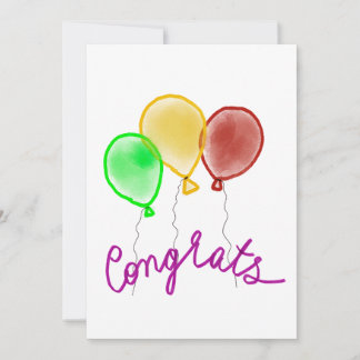 Colourful balloons congrats card kaart