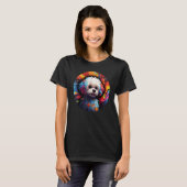 Colourful Bichon Frise Dog Dad Mom Graffity 1 T-shirt (Voorkant volledig)