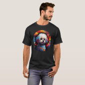 Colourful Bichon Frise Dog Dad Mom Graffity 1 T-shirt (Voorkant volledig)