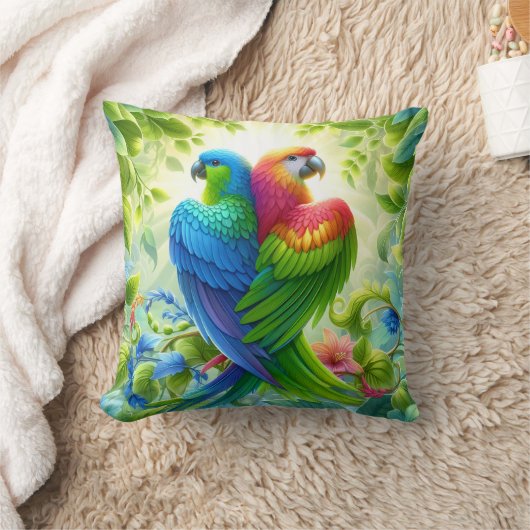 Colourful bird Throw Cushion Kussen (Deken)