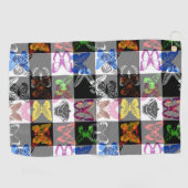 Colourful Butterfly Plaid Tartan Check Design  Golfhanddoek (Horizontaal)