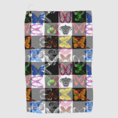 Colourful Butterfly Plaid Tartan Check Design  Golfhanddoek (Voorkant)