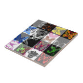 Colourful Butterfly Plaid Tartan Check Design  Tegeltje (Zijkant)