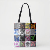 Colourful Butterfly Plaid Tartan Check Design  Tote Bag (Voorkant)