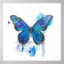 Colourful Butterfly Watercolour Artwork Poster