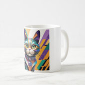Colourful Cat Face Abstract Art Koffiemok (Voorkant rechts)