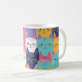 Colourful Cats Mug – Playful Feline Pop Art Koffiemok (Voorkant rechts)