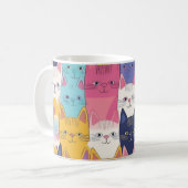 Colourful Cats Mug – Playful Feline Pop Art Koffiemok (Voorkant links)