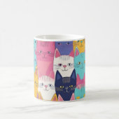 Colourful Cats Mug – Playful Feline Pop Art Koffiemok (Center)