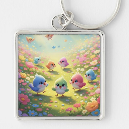 Colourful Chicks Keyring Sleutelhanger (Voorkant)