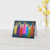 Colourful Christmas Choir of Angels Card Kaart (Gele Bloem)