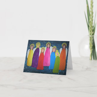 Colourful Christmas Choir of Angels Card Kaart
