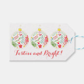 Colourful Christmas Ornament Cadeaulabel (Voorkant (Horizontaal))