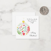 Colourful Christmas Ornament Notitiekaartje (Voorkant / Achterkant in situ)