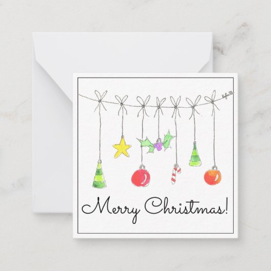 Colourful Christmas Ornaments Notitiekaartje (Voorkant)