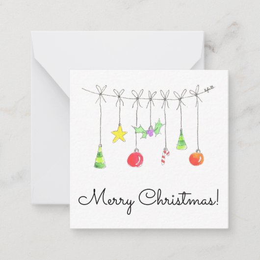 Colourful Christmas Ornaments Notitiekaartje (Voorkant)