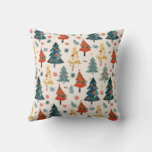 Colourful Christmas Pine Trees Seamless Pattern Kussen (Achterkant)