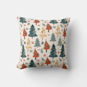 Colourful Christmas Pine Trees Seamless Pattern Kussen (Voorkant)