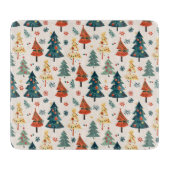 Colourful Christmas Pine Trees Seamless Pattern Snijplank (Voorkant)