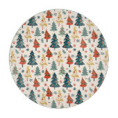 Colourful Christmas Pine Trees Seamless Pattern Snijplank (Voorkant)