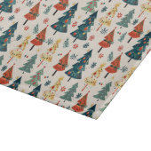 Colourful Christmas Pine Trees Seamless Pattern Snijplank (Hoek)