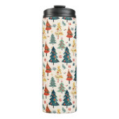 Colourful Christmas Pine Trees Seamless Pattern Thermosbeker (Voorkant)