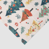 Colourful Christmas Pine Trees Seamless Pattern Tissuepapier (Detail)