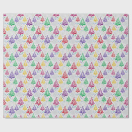 Colourful Christmas Trees Xmas Cadeaupapier
