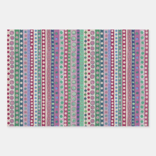 Colourful Circles and Stripes Inpakpapier Vel (Voorkant 3)