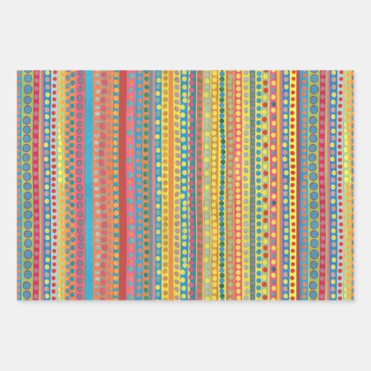 Colourful Circles and Stripes Inpakpapier Vel (Voorkant 2)