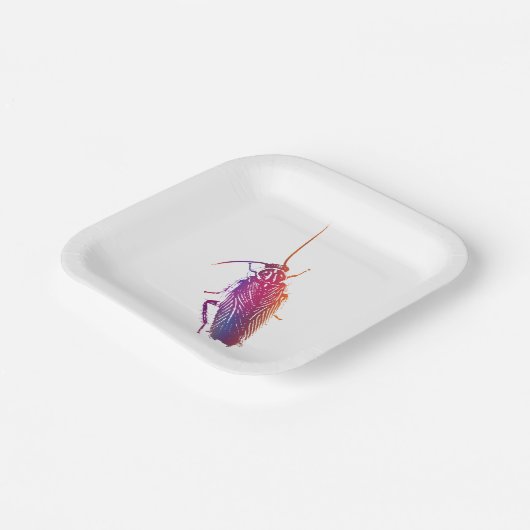 Colourful cockroach plates papieren bordje (Gebogen)