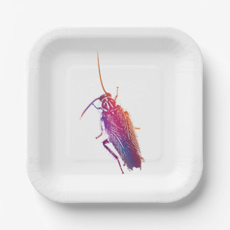 Colourful cockroach plates papieren bordje