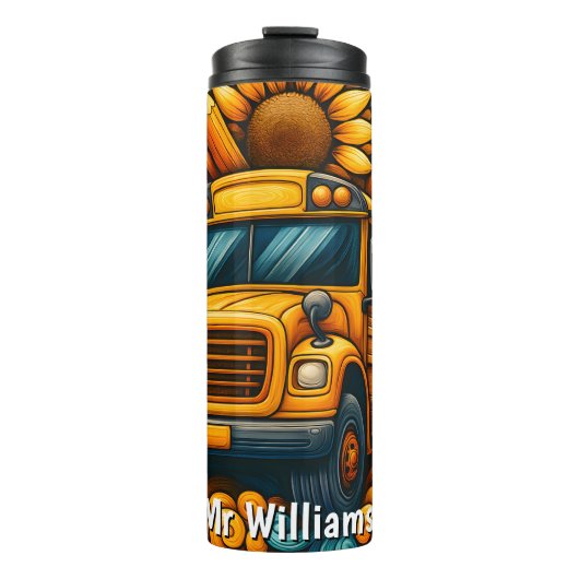 Colourful Crayons Bus Driver Thermal Tumbler Thermosbeker (Voorkant)