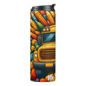Colourful Crayons Bus Driver Thermal Tumbler Thermosbeker (Gedraaid links)
