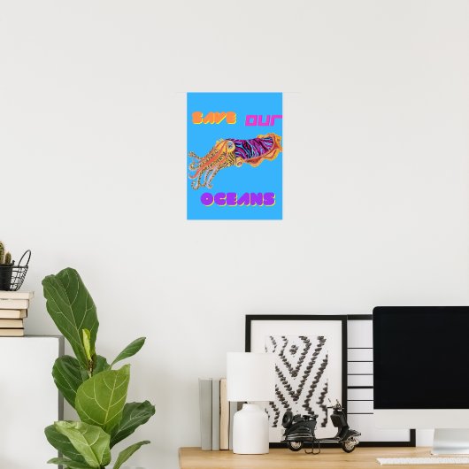 Colourful Cuttlefish Poster (Thuiskantoor)