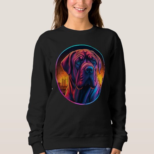 Colourful Dogue De Bordeaux Dog Dad Mom Graffity Trui (Voorkant)