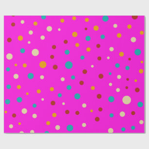 Colourful Dots Pink Wrapping Paper Cadeaupapier