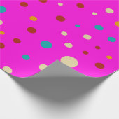 Colourful Dots Pink Wrapping Paper Cadeaupapier (Hoek)