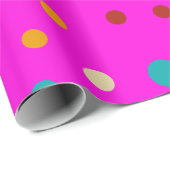Colourful Dots Pink Wrapping Paper Cadeaupapier (Rol Hoek)