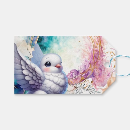 Colourful Dove Cadeaulabel (Voorkant (Horizontaal))