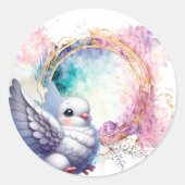 Colourful Dove Ronde Sticker (Voorkant)
