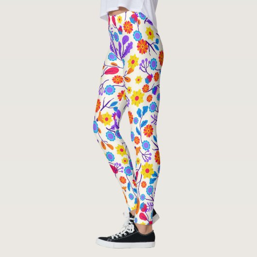 Colourful Exotic Floral Pattern-23146 Leggings (Links)