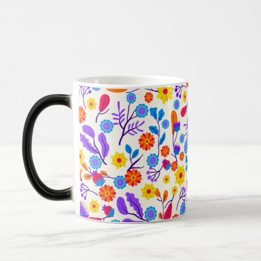 Colourful Exotic Floral Pattern-23146 Magische Mok (Links)
