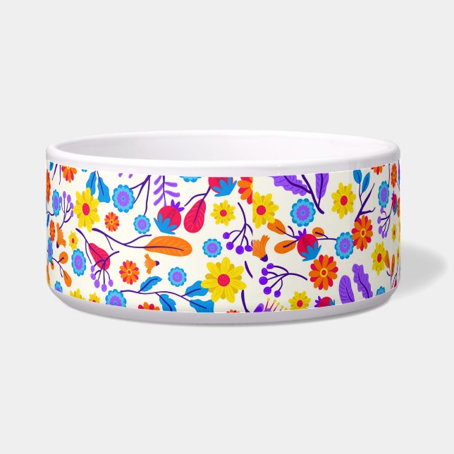 Colourful Exotic Floral Pattern-23146 Voerbakje (Voorkant)